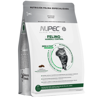 NUPEC Felino Hairball Alimento para Gatos de Pelaje Largo