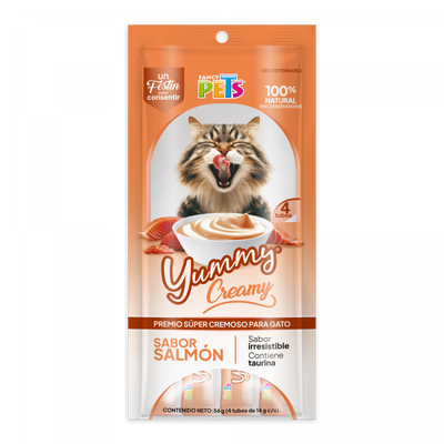 Yummy Creamy P/Gato Sabor Salmon 4-Tubos