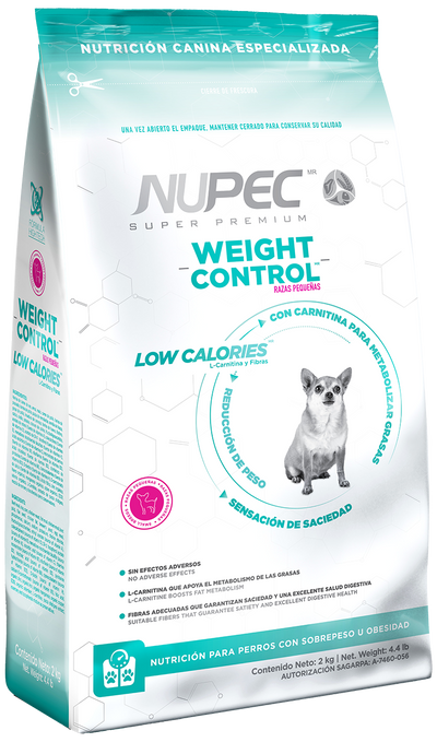 NUPEC Weight Control Raza Pequeña: Nutrición Especializada para el Control de Peso en Caninos de Raza Pequeña